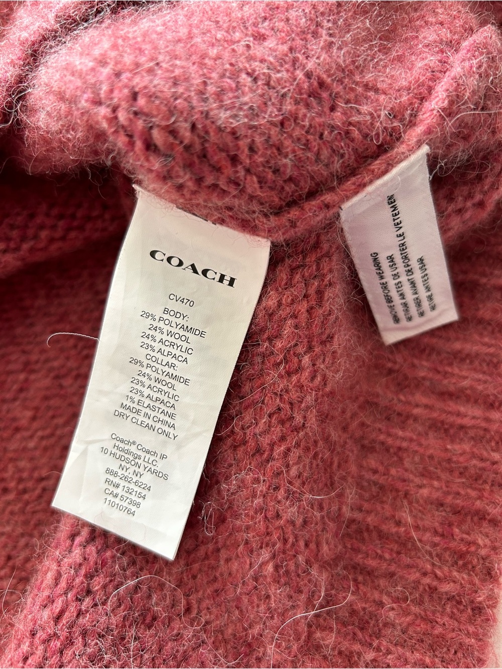 Coach Signature Crewneck Sweater in Rogue Red - Picture 8 of 8